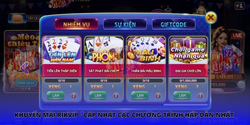 Khuyến Mãi Rikvip - Cập Nhật Các Chương Trình Hấp Dẫn Nhất